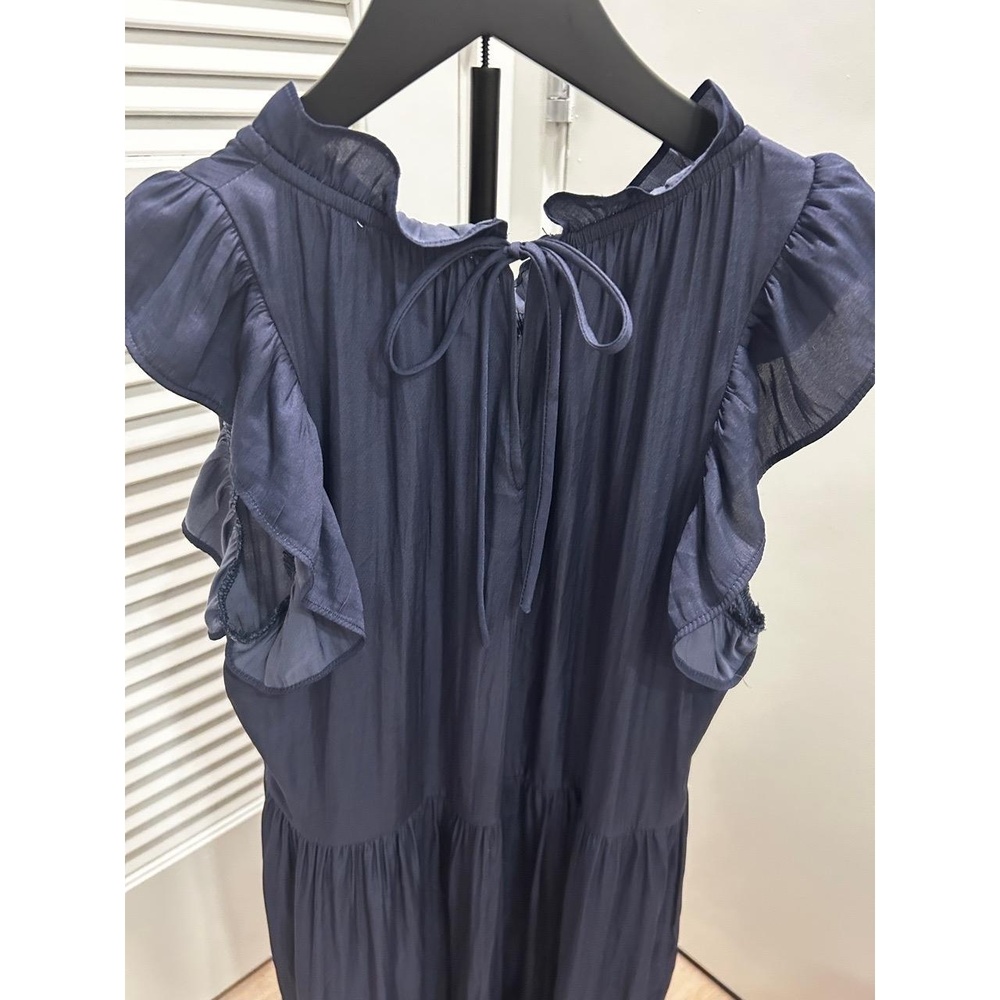 Yakira Bella Womens XS Navy Ruffled Tiered Sleeveless Dress Flowy Boho - Picture 5 of 6